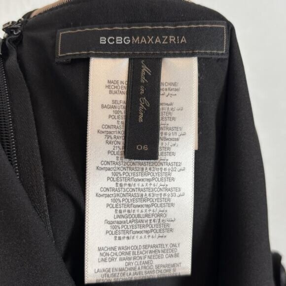 BCBGMaxazria Laden Lace Blocked Wide Leg Jumpsuit Black Size 6 - Picture 6 of 7